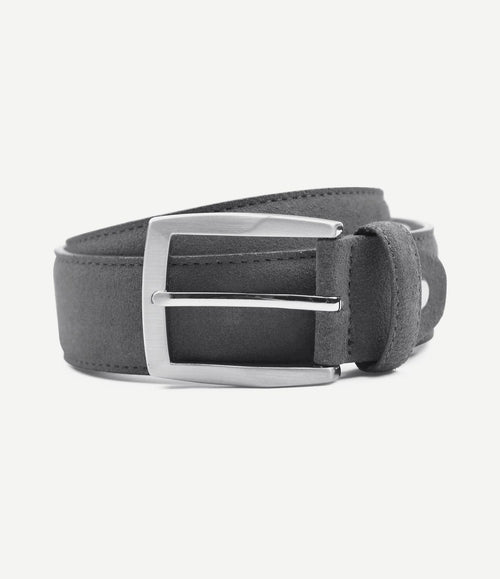 Riem suède leer grijs