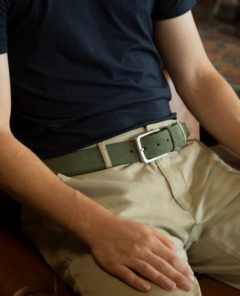 Suitable riem suède leer groen