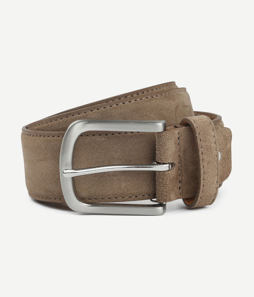 Suitable riem suède leer lichtbruin
