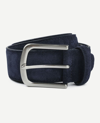 Riem suède leer donkerblauw