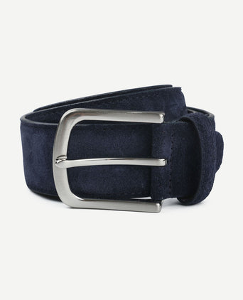 Riem suède leer donkerblauw