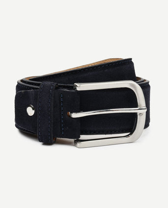 Riem suède leer donkerblauw