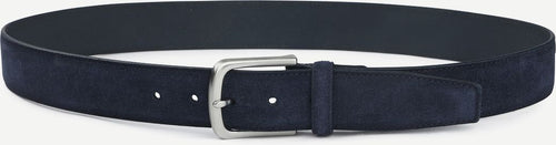 Suitable riem suède leer donkerblauw