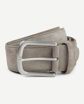 Riem suède leer taupe