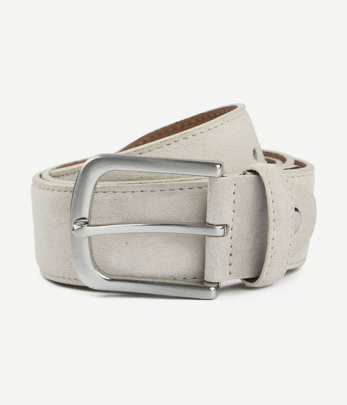 Suitable riem suède leer wit