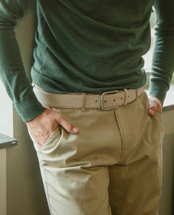 Suitable riem suède leer wit