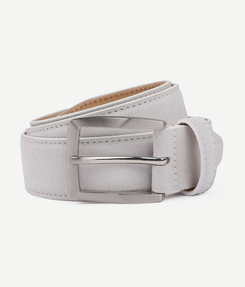 Suitable riem suède leer wit