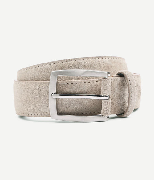 Suitable riem suede wit beige