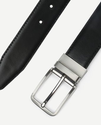 Suitable riem zwart leer