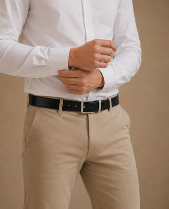 Riem zwart leer