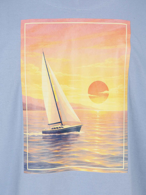Rink t-shirt backprint heavy jersey blauw