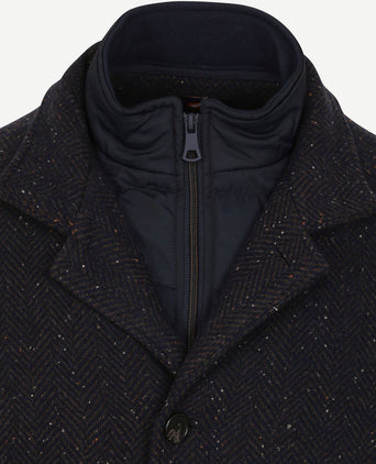 Suitable robert coat wol donkerblauw