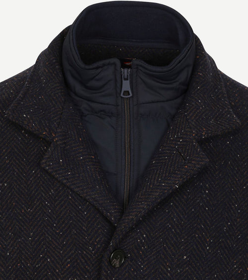 Suitable robert coat wol donkerblauw