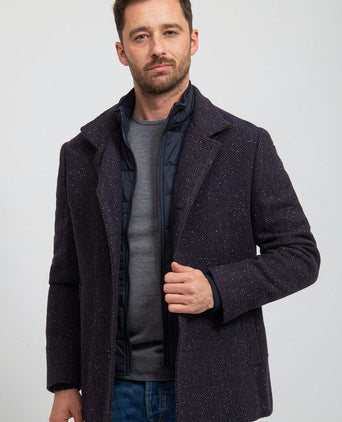 Suitable robert coat wol donkerblauw