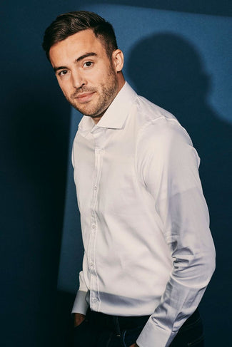 Suitable satin overhemd wit | Slim-fit Suitable satin overhemd wit | Slim-fit