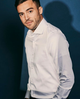 Suitable satin overhemd wit | Slim-fit