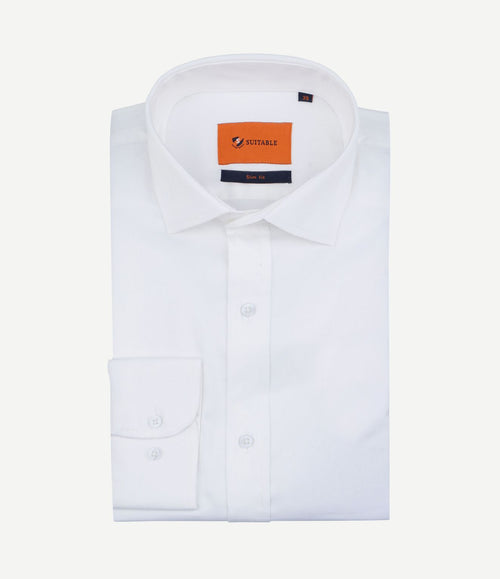 Satin overhemd wit
