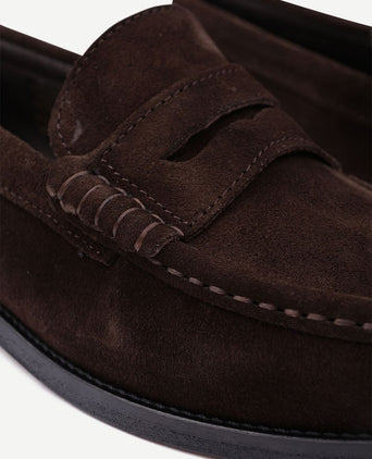 Penny loafers suede bruin