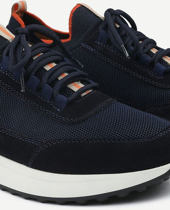 Sneaker suede donkerblauw