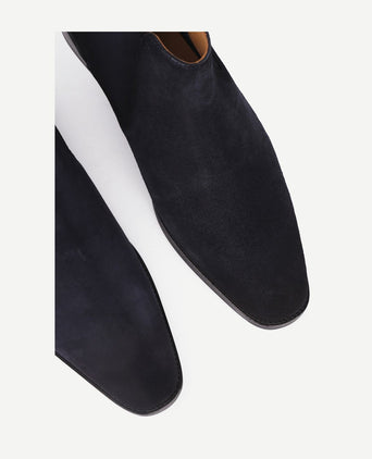 Chelsea boot suede donkerblauw