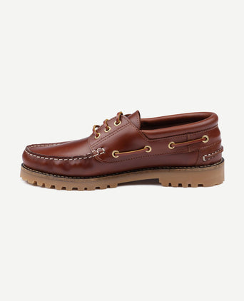 Bootschoenen leer bruin