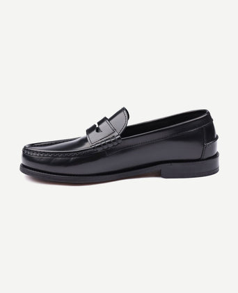Penny loafers leer zwart