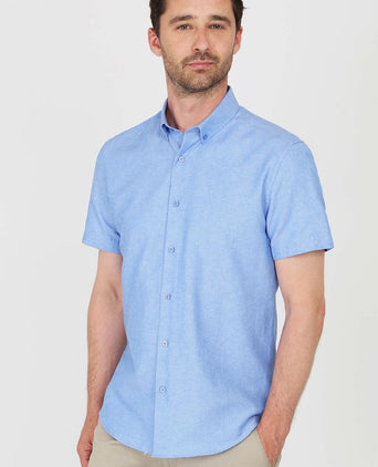 Suitable short sleeve overhemd blauw | Regular-fit