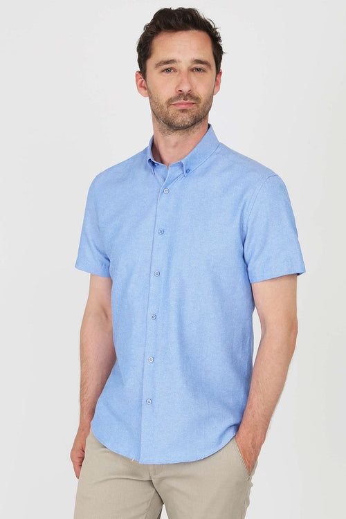 Suitable short sleeve overhemd blauw | Regular-fit