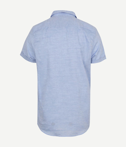 Suitable short sleeve overhemd linnen lichtblauw | Regular-fit