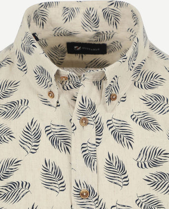 Suitable short sleeve overhemd linnen sheng blauw | Regular-fit