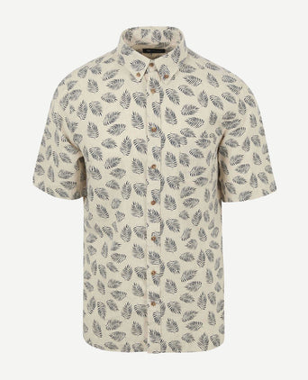 Suitable short sleeve overhemd linnen sheng blauw | Regular-fit