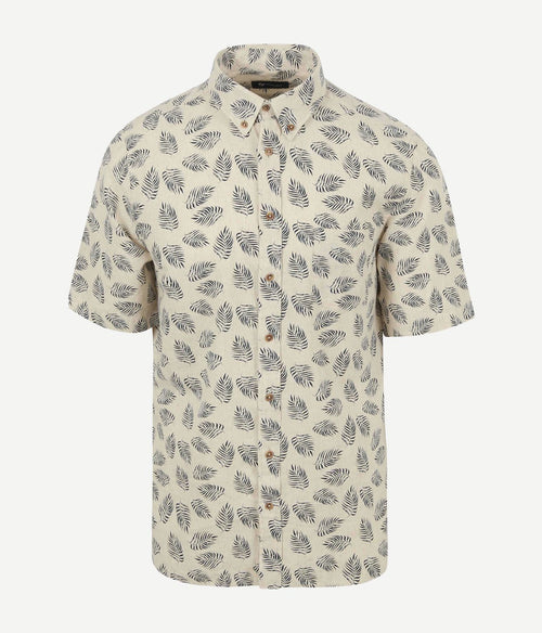 Suitable short sleeve overhemd linnen sheng blauw | Regular-fit