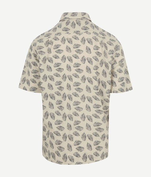 Suitable short sleeve overhemd linnen sheng blauw | Regular-fit