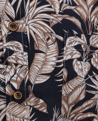 Suitable short sleeve overhemd linnen simon donkerblauw | Regular-fit