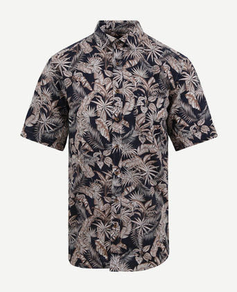 Suitable short sleeve overhemd linnen simon donkerblauw | Regular-fit