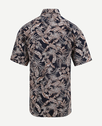 Suitable short sleeve overhemd linnen simon donkerblauw | Regular-fit