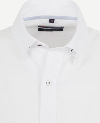 Suitable short sleeve overhemd linnen wit | Regular-fit