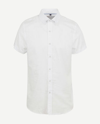 Short sleeve overhemd linnen wit