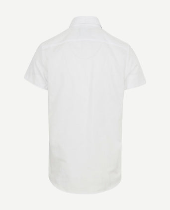 Short sleeve overhemd linnen wit