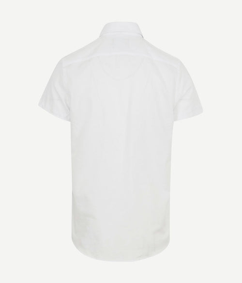 Suitable short sleeve overhemd linnen wit | Regular-fit