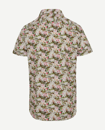 Short sleeve overhemd print jungle groen