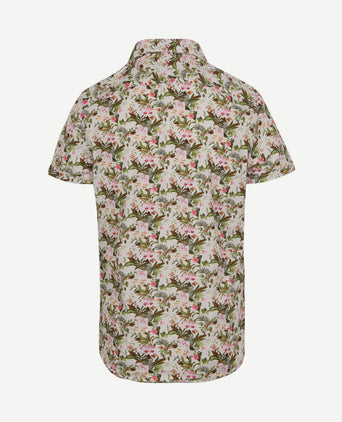 Short sleeve overhemd print jungle groen