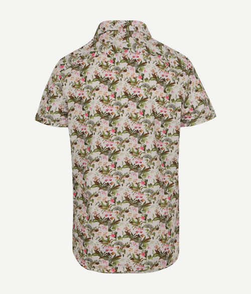 Suitable short sleeve overhemd print jungle groen | Regular-fit