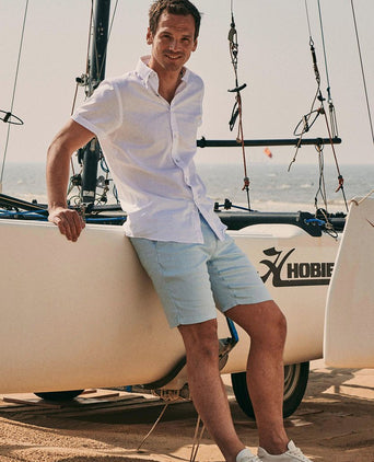 Suitable short stanley ice lichtblauw | Slim-fit