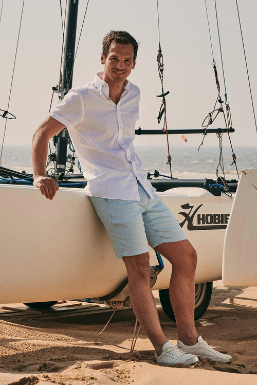 Suitable short stanley ice lichtblauw | Slim-fit