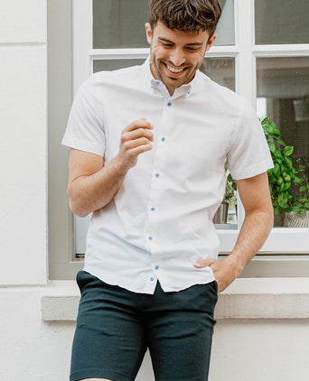 Suitable shortsleeve overhemd wit