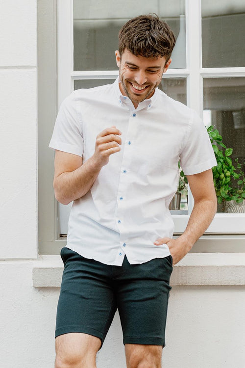 Suitable shortsleeve overhemd wit