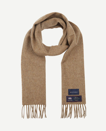 Sjaal ruit merino wol beige