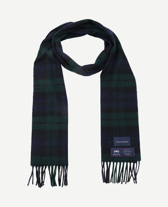 Sjaal ruit merino wol donkerblauw groen