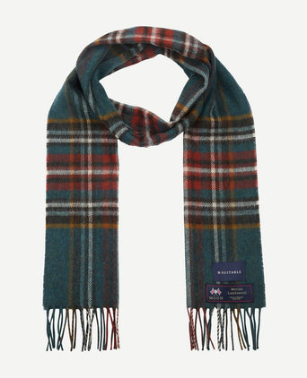 Suitable sjaal ruit merino wol petrol